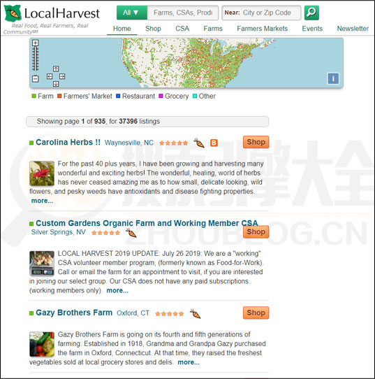 LocalHarvestr搜索结果页图