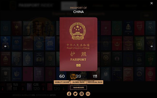 Passportindex搜索结果页面图