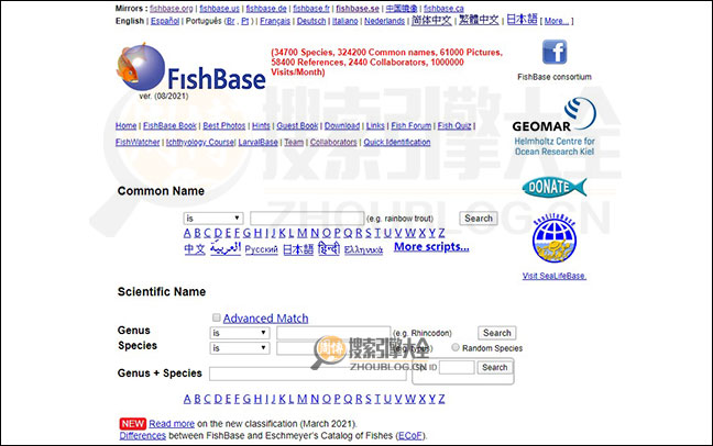 fishbase首页缩略图
