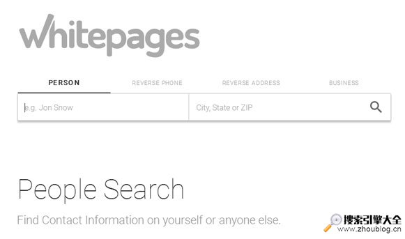WhitePages:找人找电话商业搜索引擎
