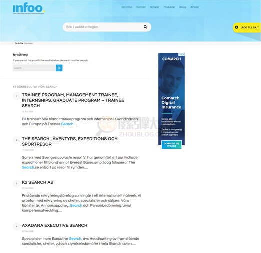 infoo.se-瑞典网络目录搜索引擎搜索结果页面
