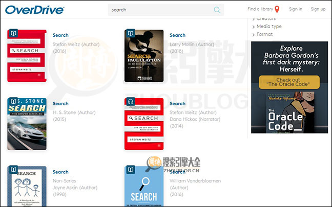 OverDrive搜索结果页面图2