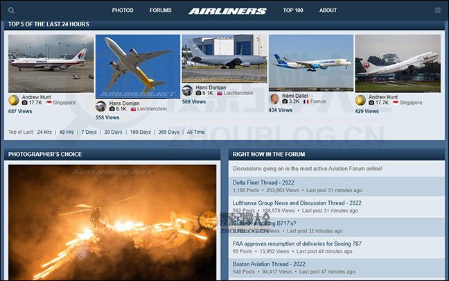 Airliners：飞机航空摄影交流论坛【美国】