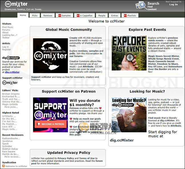 CCmixter首页缩略图