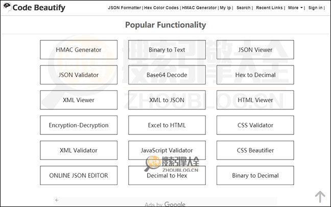 CodeBeautify首页缩略图