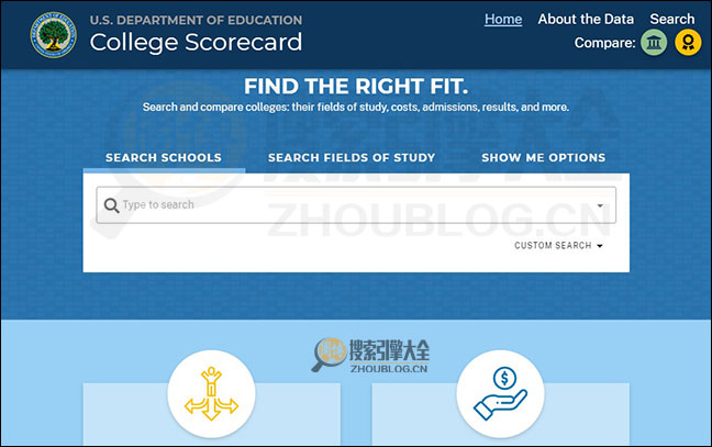 CollegeScorecard首页缩略图