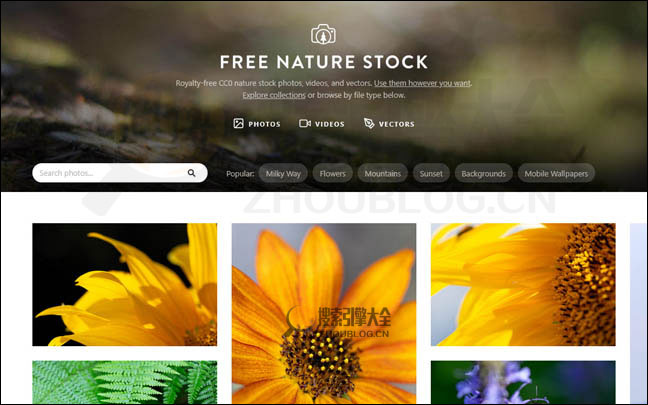 FreeNatureStock首页缩略图