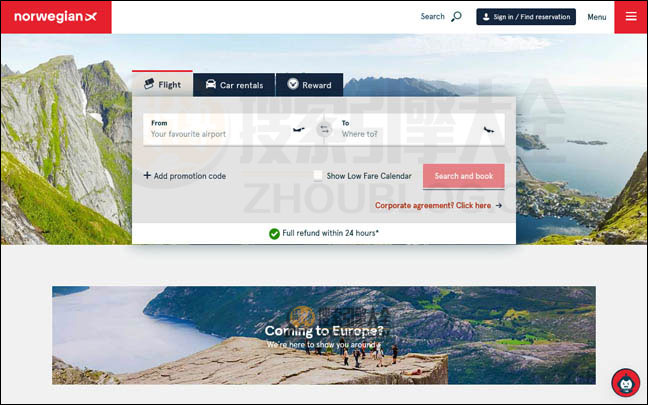 Norwegian首页缩略图