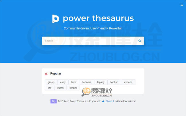 PowerTheSaurus：众包式流行词汇库【美国】