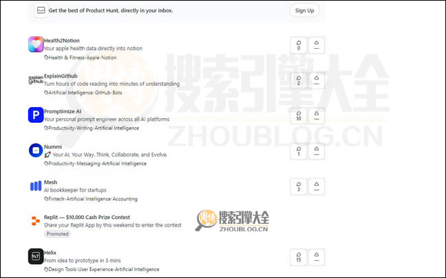 Product Hunt首页缩略图2