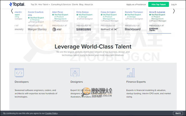 Toptal首页缩略图2