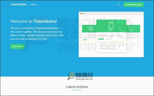 Tutorialzine首页缩略图