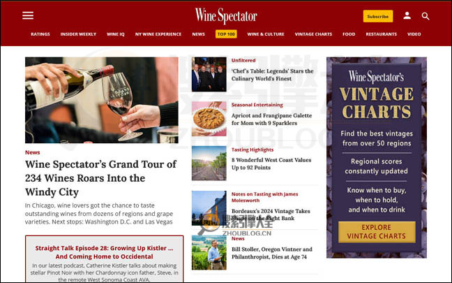 WinesPectator首页缩略图